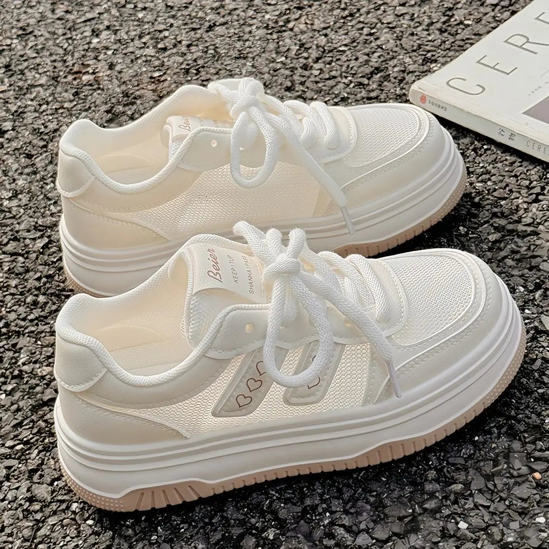 2025 New Summer Women's Fashion Sneakers Small White Casual Breathable Mesh Rubber Surface Vulcanized Shoes Zapatos De Mujer