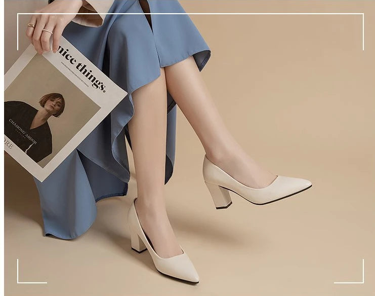 New High Heel Shoes Pointed Shallow Mouth Thin Heel Platform High Heels Fashion Elegant Patent Leather Women Shoes