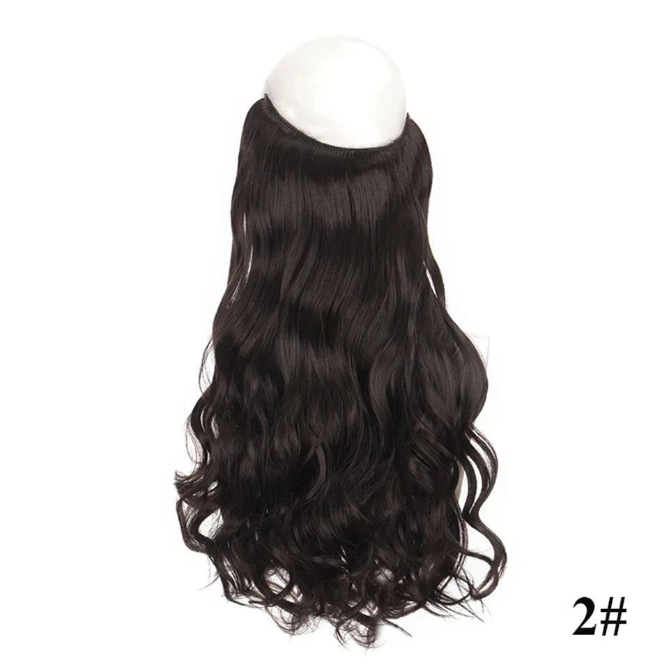Fish line hair extension piece length (40cm 50cm 60cm) straight hair curly hair daily wear suitable for all women