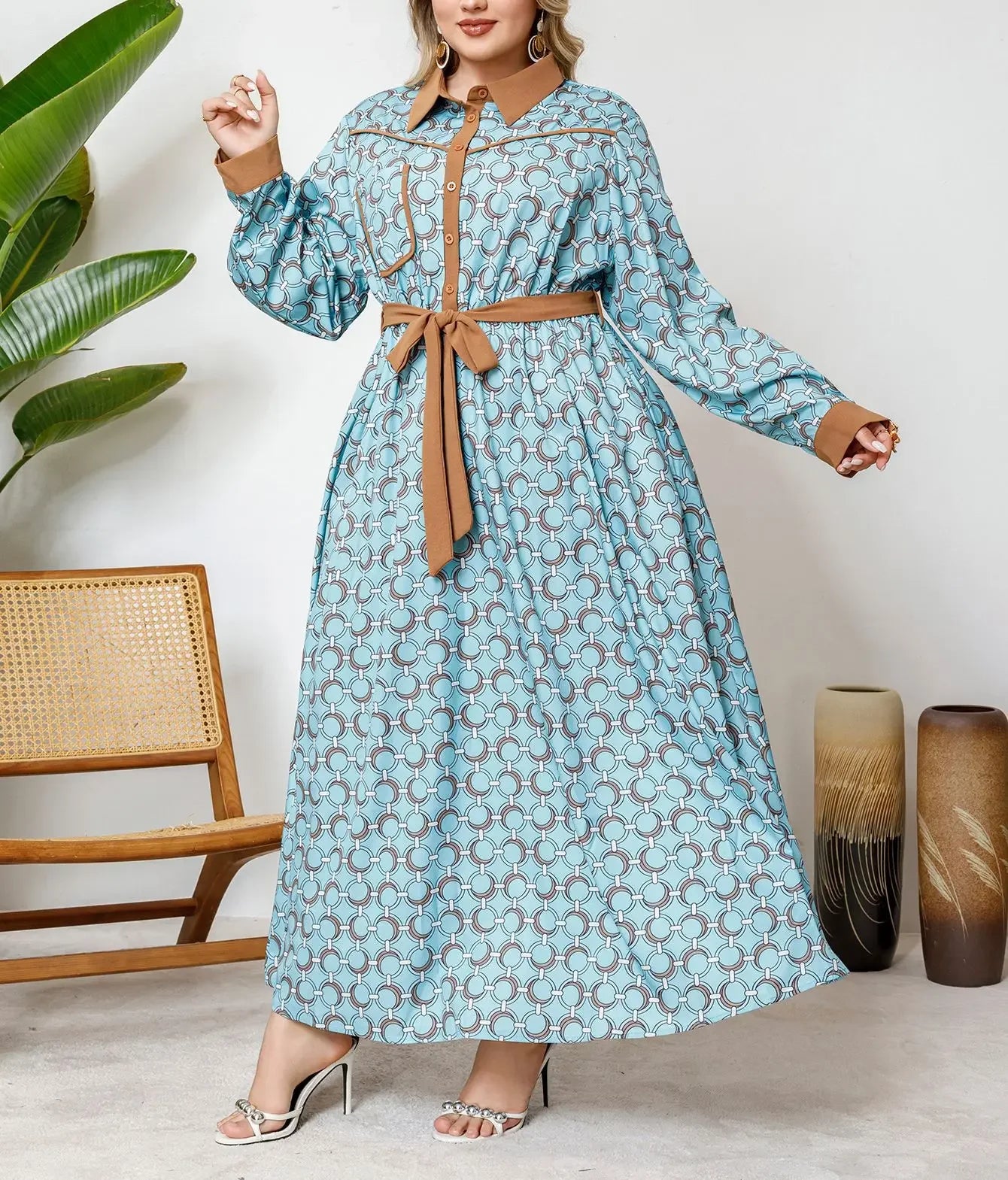 African Dresses For Women Elegant Spring Autumn Long Sleeve Dashiki Maxi Dress Ladies Traditional African Clothing Fairy Dreaes