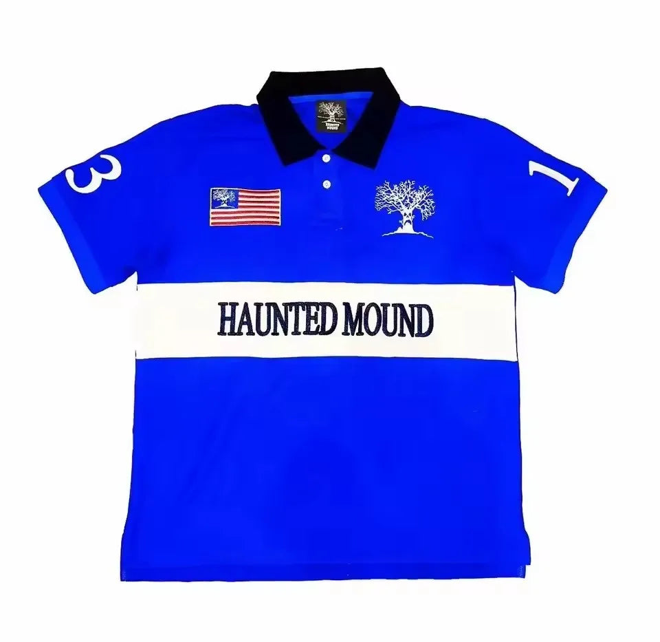 Футболка Поло Haunted Mound Hauntaholics Sematary Y2k Tshirt Mens Pumpkin Head Embroidered Oversized T Shirt Short Sleeved Tops