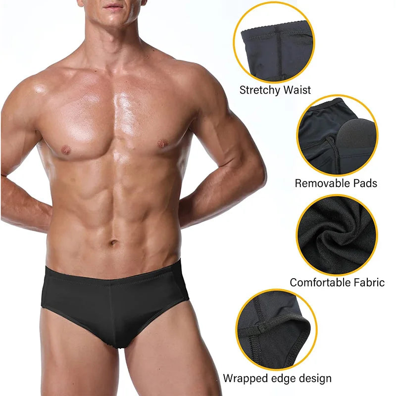 Mens Butt Lifter Padded Briefs Removable Pad Hip Enhancer Shaper Men Control Panties Underwear