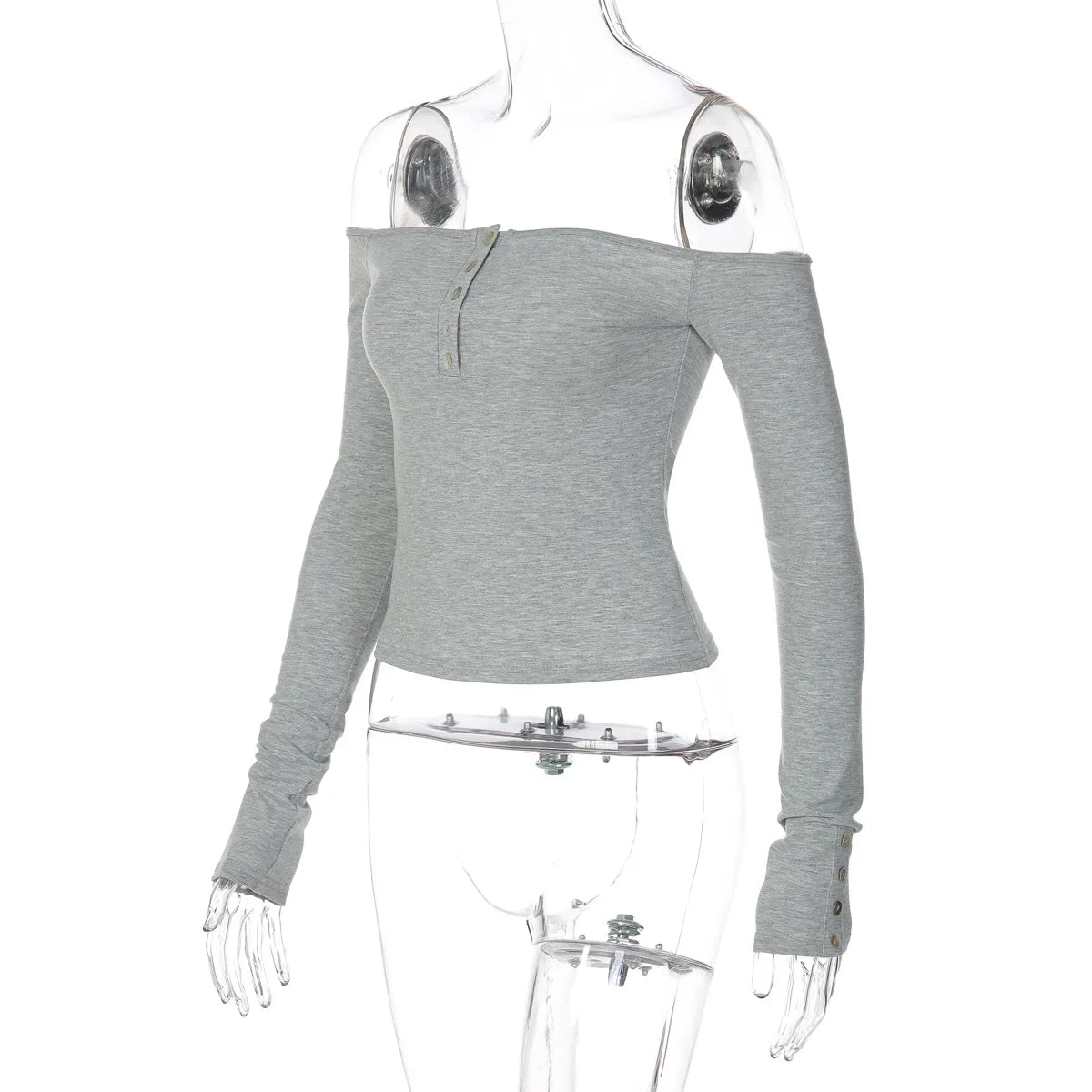 Ins Style Women's Clothing Girl Style Sexy Tube Top One-word Collar Off-shoulder Long-sleeved Slim-fit T-shirt Top