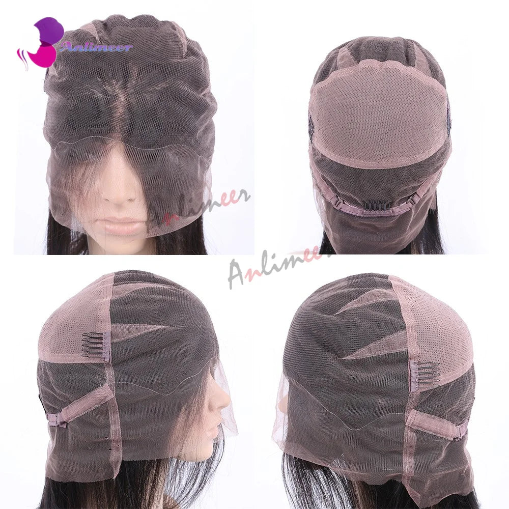 Glueless Silky Straight Human Hair Jet Black Deep Part 13x4 Silk Top Lace Front Wigs Pre Plucked 13x6/360/Full Lace Wigs