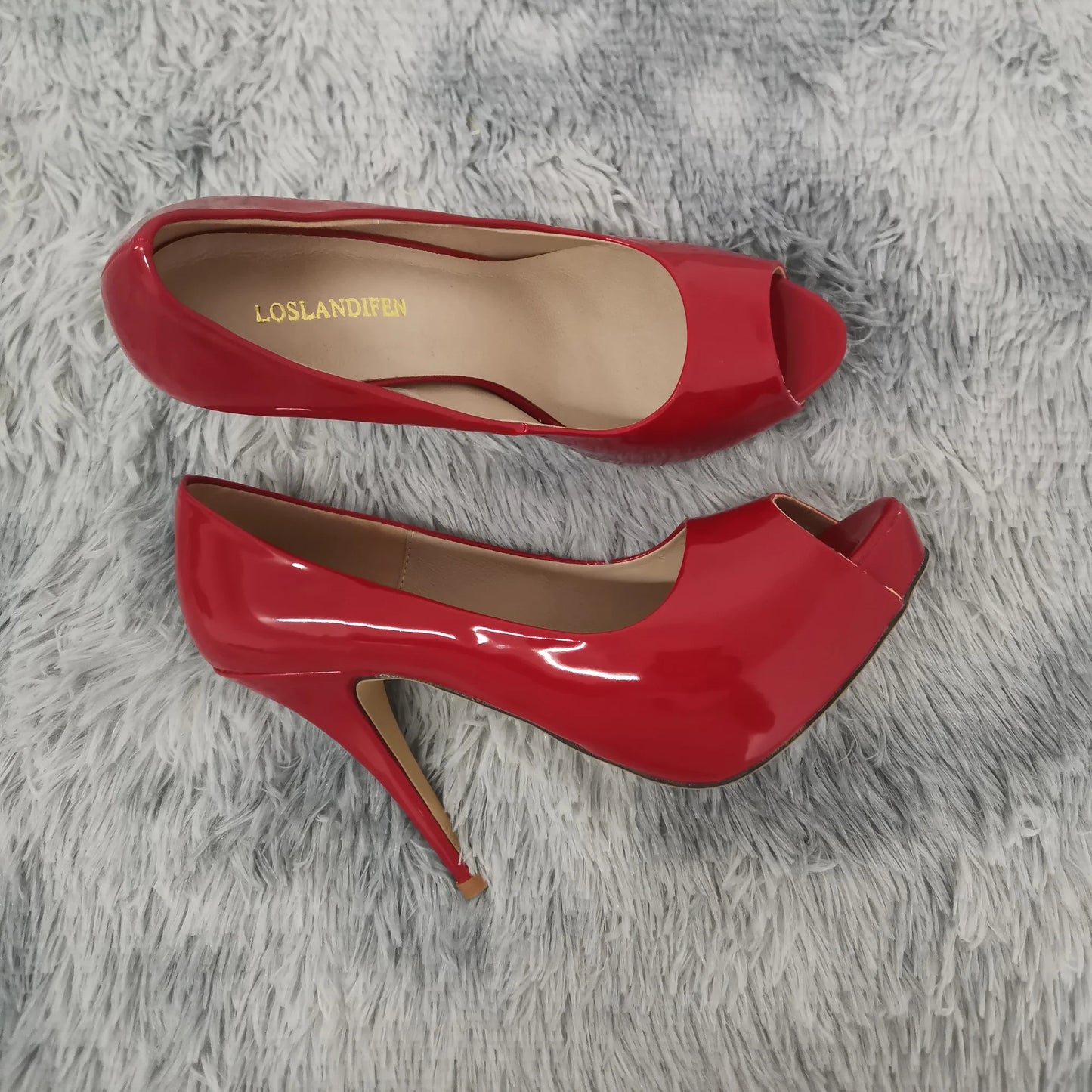 Women Pumps Fashion Sexy Open Toe 12cm Thin Heels Platform Super Patent Leather High Heels  Gladiator Party Dress Wedding Shoes