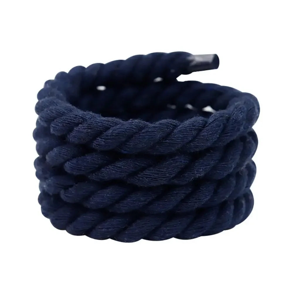 1/8Pair Round Thick Rope Laces Polyester Cotton High Quality Solid Color Laces 0.8cm 120/140/160cm Width Colorful Bold Shoelaces
