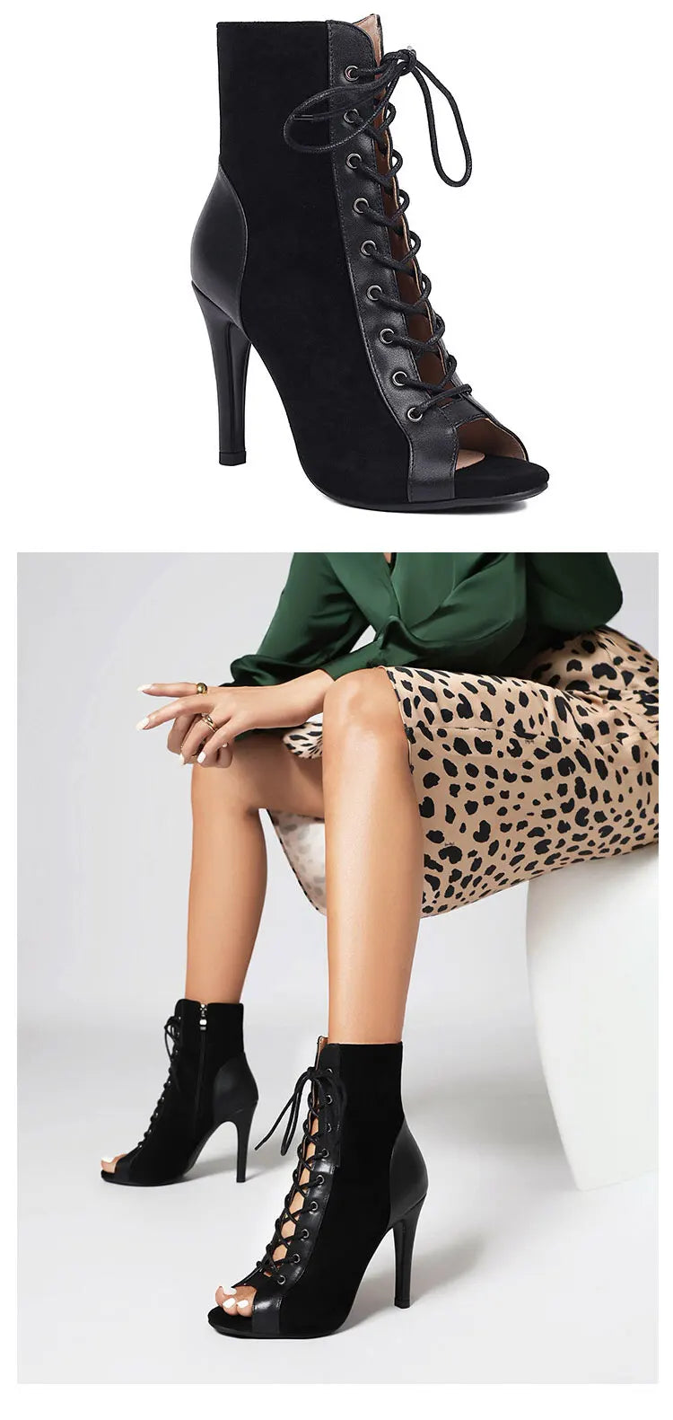 2024 New Fashion Women High Heels Party Peep Toe Ankle Boot Women's shoes For Latin Dancing Street Sexy Stilettos