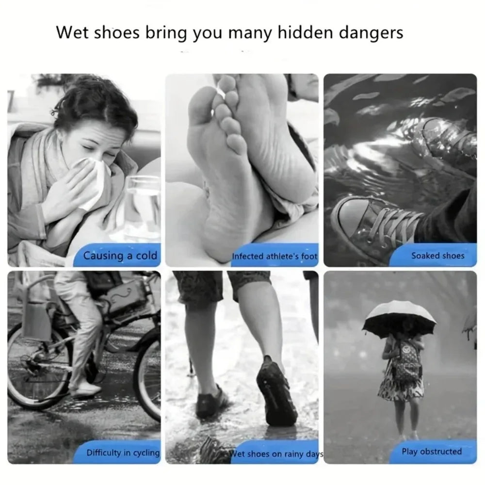 10Pcs Disposable Rain Shoe Covers Transparent Non Slip Waterproof Protectors Uses for Outdoor Wet Weather