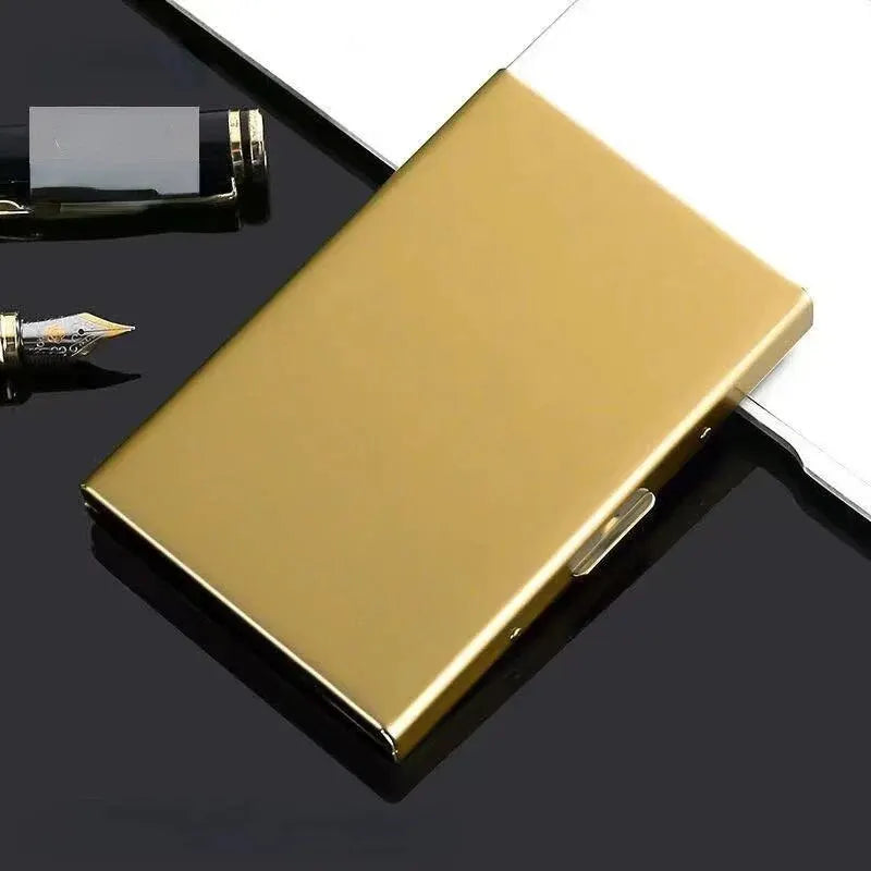 10 Slots Stainless Credit Card Holder Men Slim Anti RFID Travel ID Cardholder Debit Box Women Wallet Metal Case Porte Carte