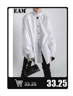 [EAM] High Elastic Waist Black Pleated Long Wide Leg Trousers New Loose Fit Pants Women Fashion Tide Spring Summer 2026 1U320