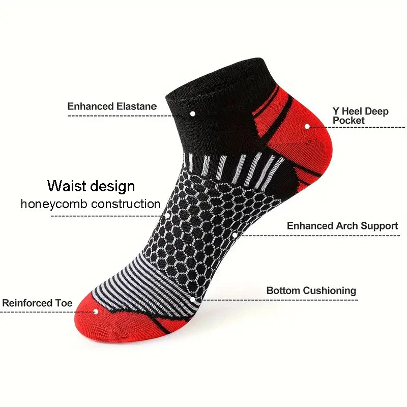 2025 New High Quality Short Athletic Ankle Socks Men's Running Casual Sports Socks Waist Honeycomb Design Socks Gifts