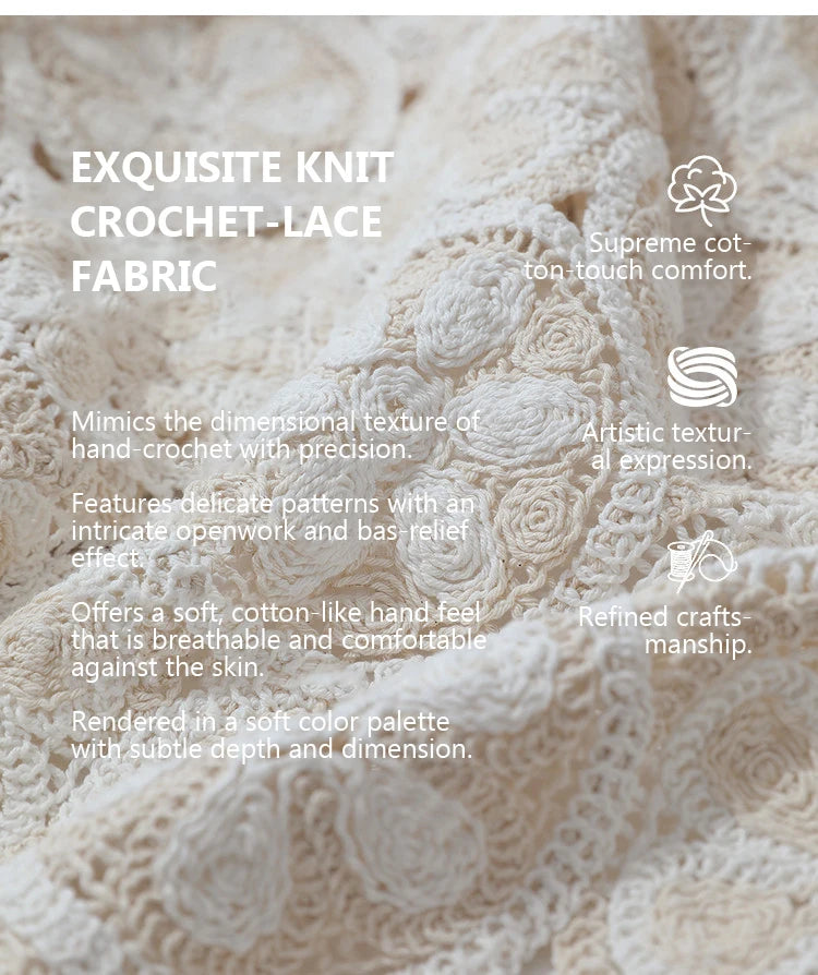 Amii Women Jackets 2026 Spring New Elegant Round Neck Hollow Crochet Jacket Women's Loose Short Cotton Long Sleeve Tops 12621069