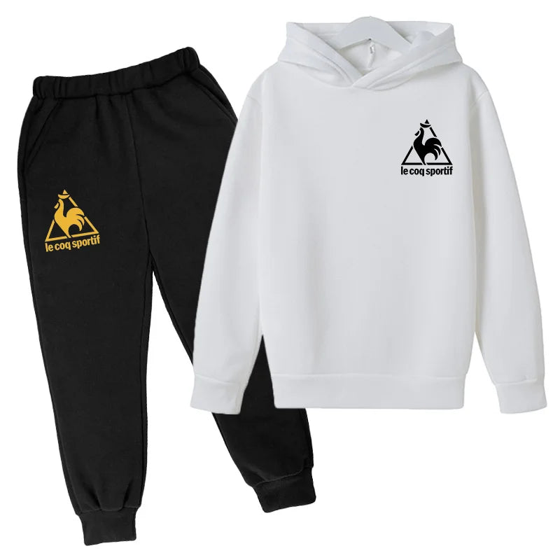Kids Spring Autumn Casual Fashion Pullover Hoodie+Pants 2pcs Tracksuits 2-13 Years Boys Girls Streetwear Children Clothes Sets