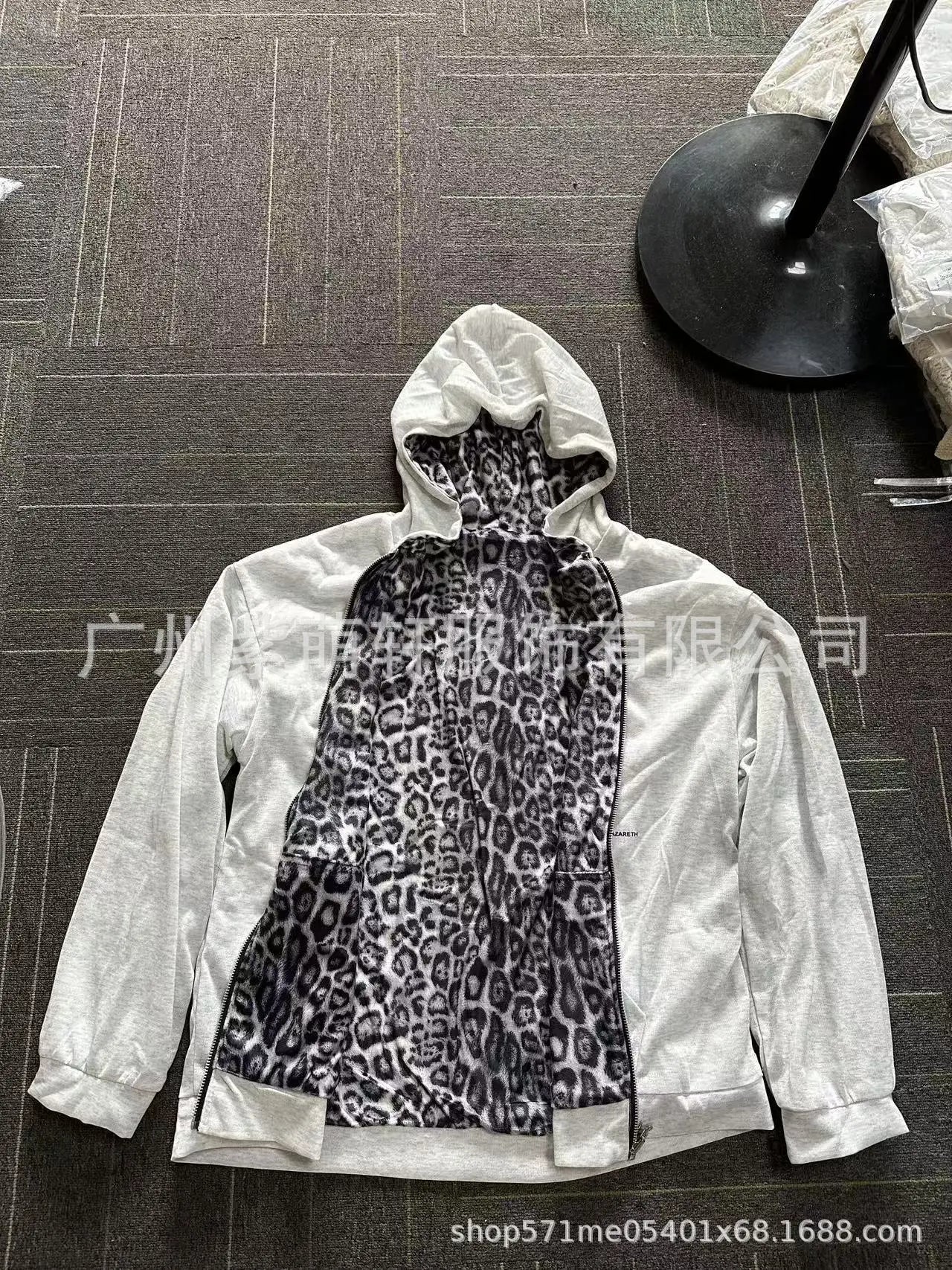 New Autumn Winter New Hooded Sweatshirt Both Sides Women's Jackets Fashion Retro Leopard Print Zipper Hoodie Loose Tops Female