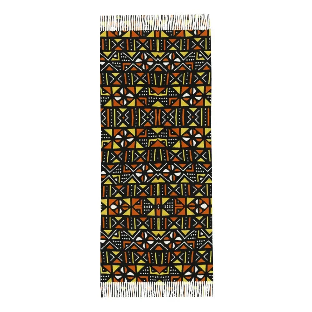 Custom Printed African Bogolan Scarf Men Women Winter Fall Warm Scarves Africa Ethnic Tribal Art Shawl Wrap