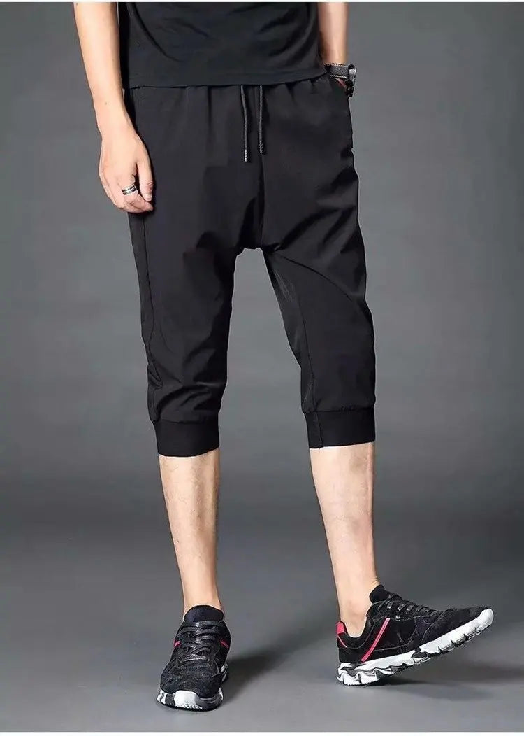 2026 Summer New Leggings Men's Casual Pants Sports Pants Thin Loose Cropped Pants