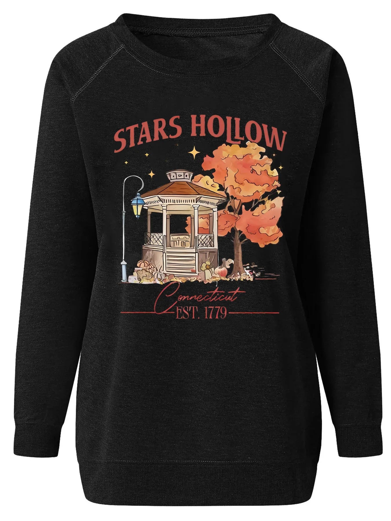Stars Hollow Fashion Autumn Garden Print Women Sweatshirt Long Sleeve raglan Shoulder Casual Top Women Clothes for Fall & Winter