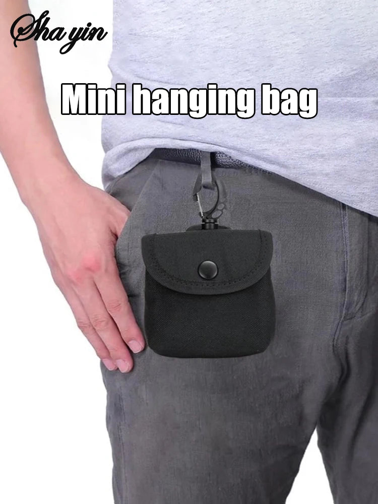 Waterproof Camp Mini Oxford Fabric Keychain Bag, Outdoor Hunting Camouflage Waist Bag for Earphone Keys Coin，EDC Carry Organizer