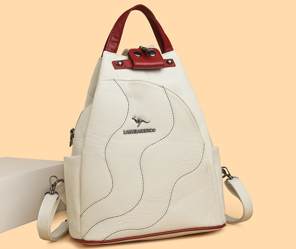 Women Leather Backpacks Zipper Female Chest Bag Travel Back Pack Ladies Bagpack Mochilas School Bags for Teenage Girls Sac A Dos