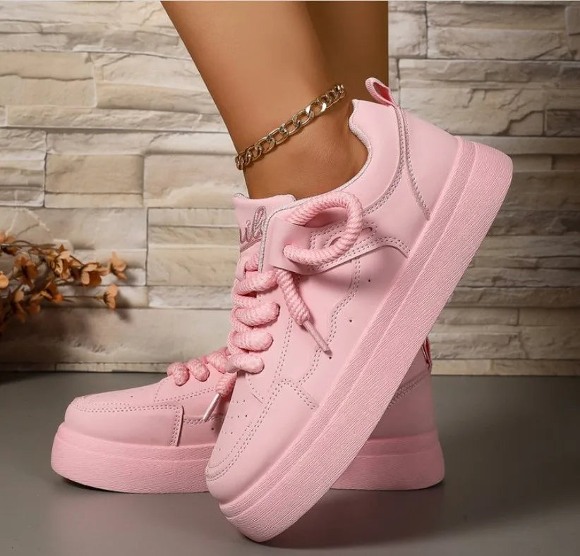Thick-Soled Sneakers for Women 2025 Fall New Fashion Versatile Heightening Bread Shoes Casual Platform Women's Vulcanize Shoes