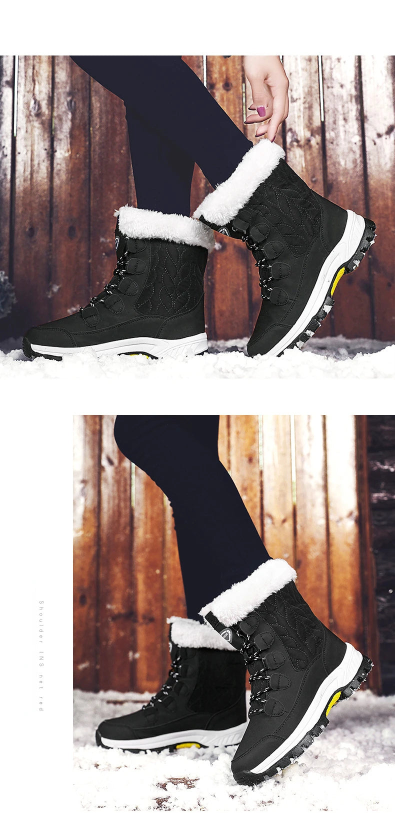 Winter New Women's Boots Plush Warm Women's Snow Boots Outdoor Non-slip Sneakers High Quality Waterproof Women Boots Botas Mujer
