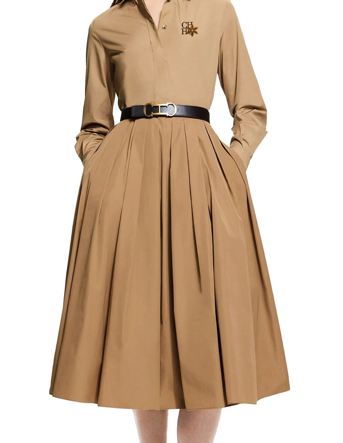 New Women Skirts Sets Long Sleeved Shirts Embroidery Design A Line Pleated Skirt Temperament Casual Office Ladies Skirts Suits BAZAARHUBO