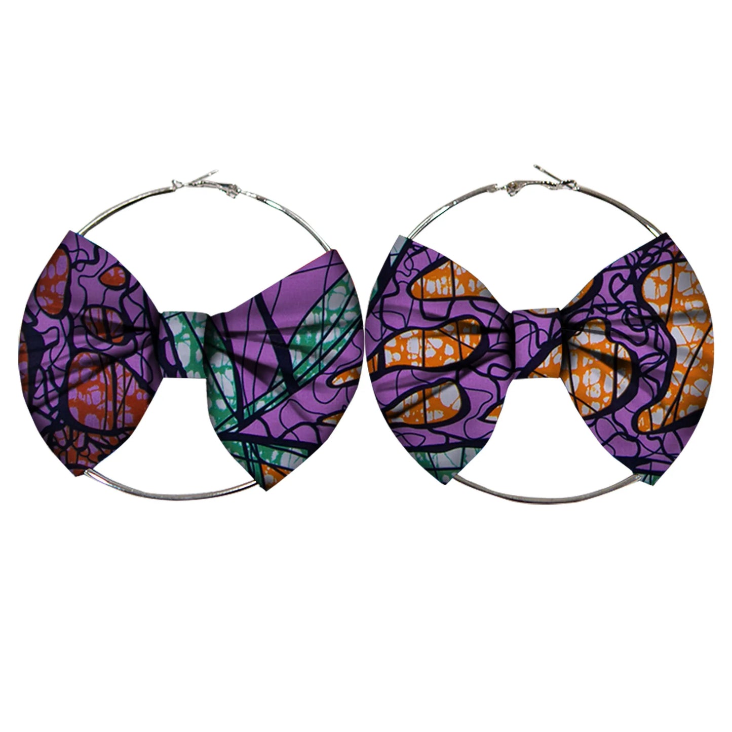 African Earrings Fashion Women Africa Handmade Statement Circle Jewellery Print Wax Fabric Accessories WYA078