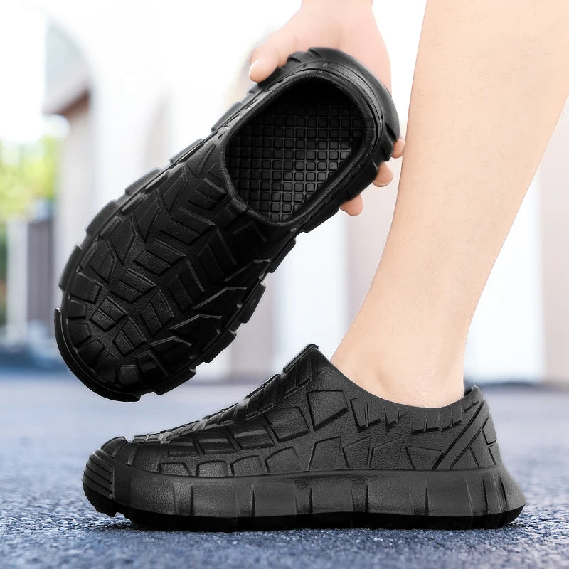 New Coming Men Chef Shoes Anti Slip Work Shoes Lazy Slippers Casual Trendy Slipper One Step Fashion Garden Shoes For Beach