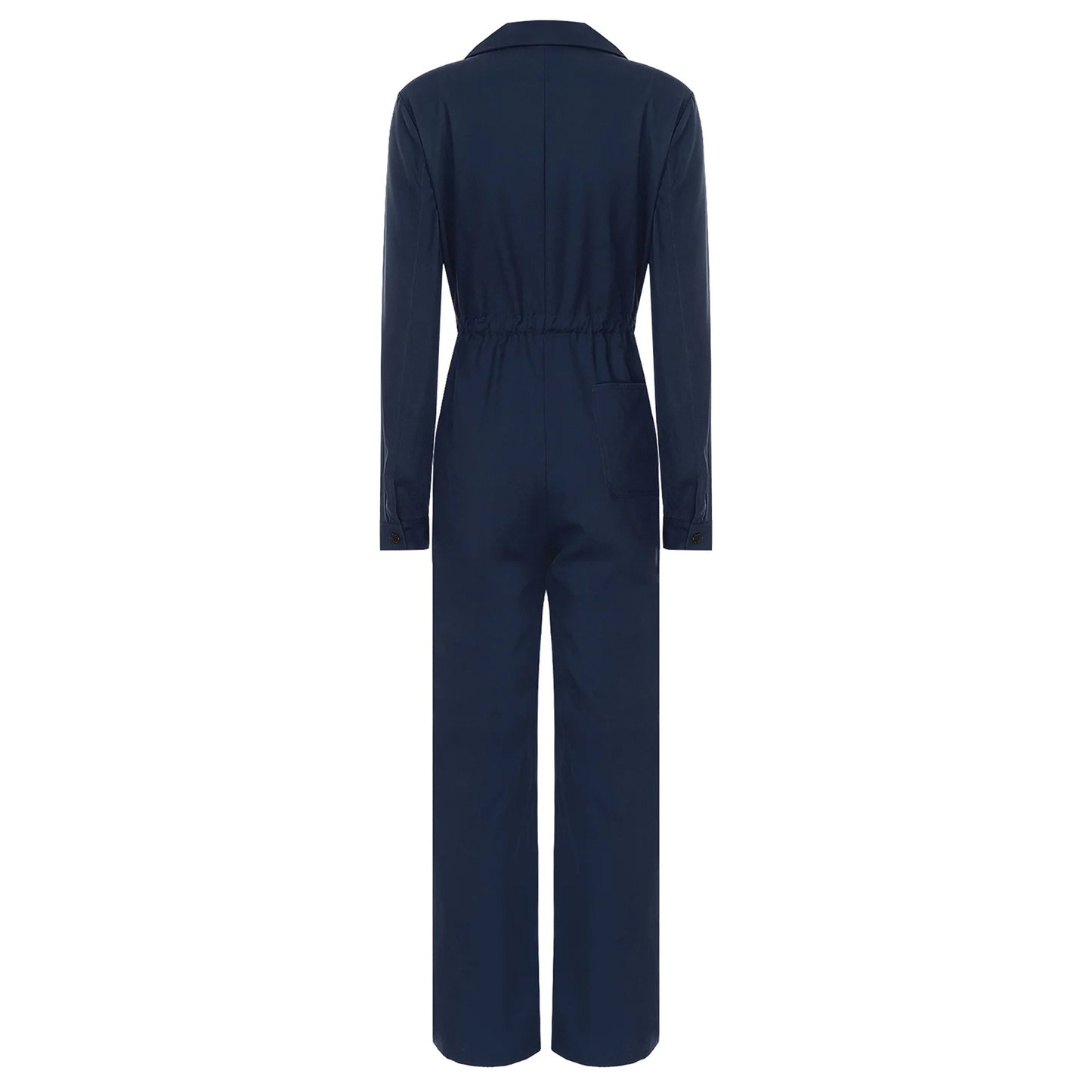 Womens Coverall Solid Color Turn-Down Collar Long Sleeve Button Jumpsuit Mechanic Work Overalls Fashion Casual Cargo Rompers