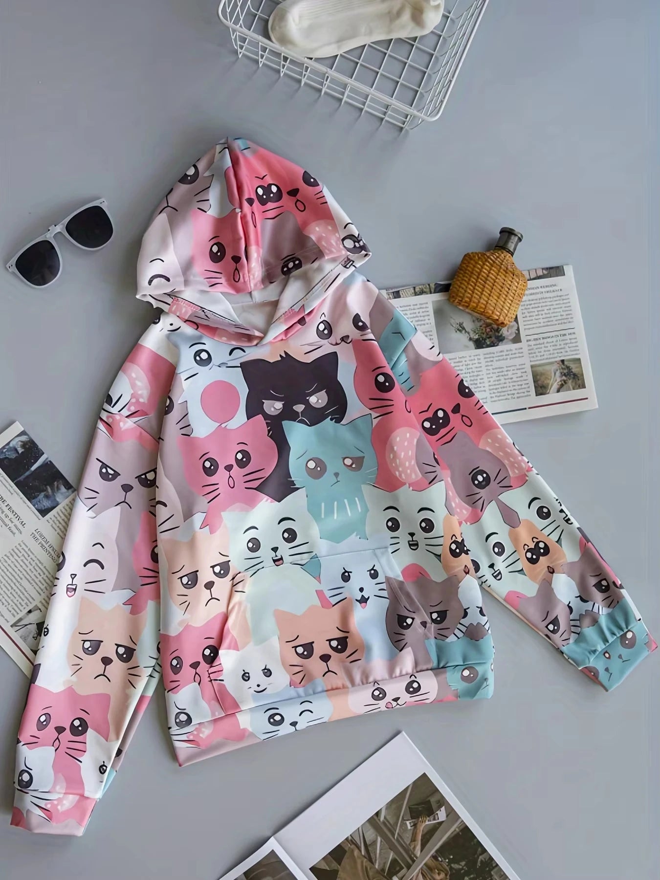 Kids Clothes Girl Hoodies Long Sleeve 3D Cartoon Print Children Spring Fall Clothes Tops Outdoor Casual Polyester Girl Clothing