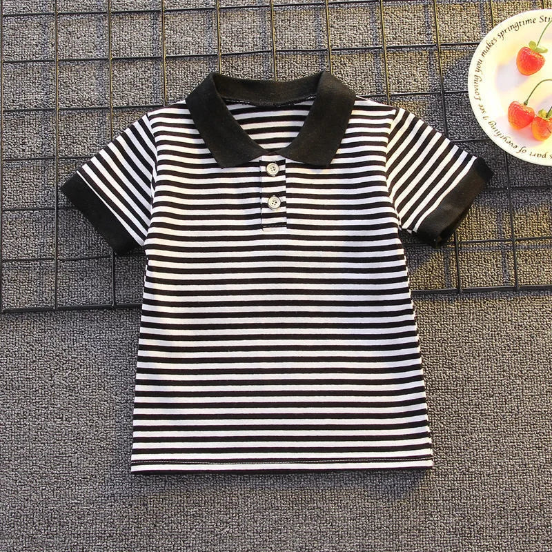 Boys Girls Stripes Sets Summer Kids Short Sleeve Tops+Shorts 2Pcs Children Clothing Suits Fashion Casual Outfits 1-5 Years
