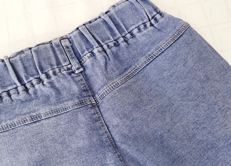 IENENS Fashion Girls Denim Pants Shorts Girl Thin Soft Trousers Jeans Kids Children Casual Clothes Clothing 4-13 Years