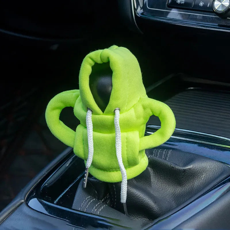 Hoodie Creative Car Handle Gear Shift Knob Lever Cover Fashion Cute Car Gear Sweatshirt Change Lever Cover Interior Accessories
