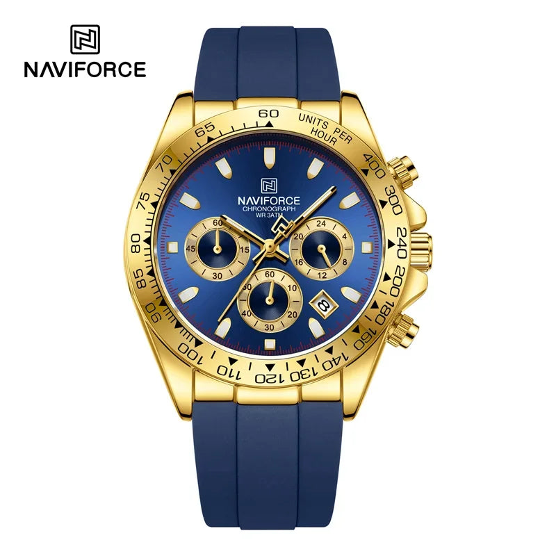 NAVIFORCE Fashional Watches For Men Silicone Band Casual Sport Chronograph Luminous Wristwatch Relogio Masculino Male Gift 2025