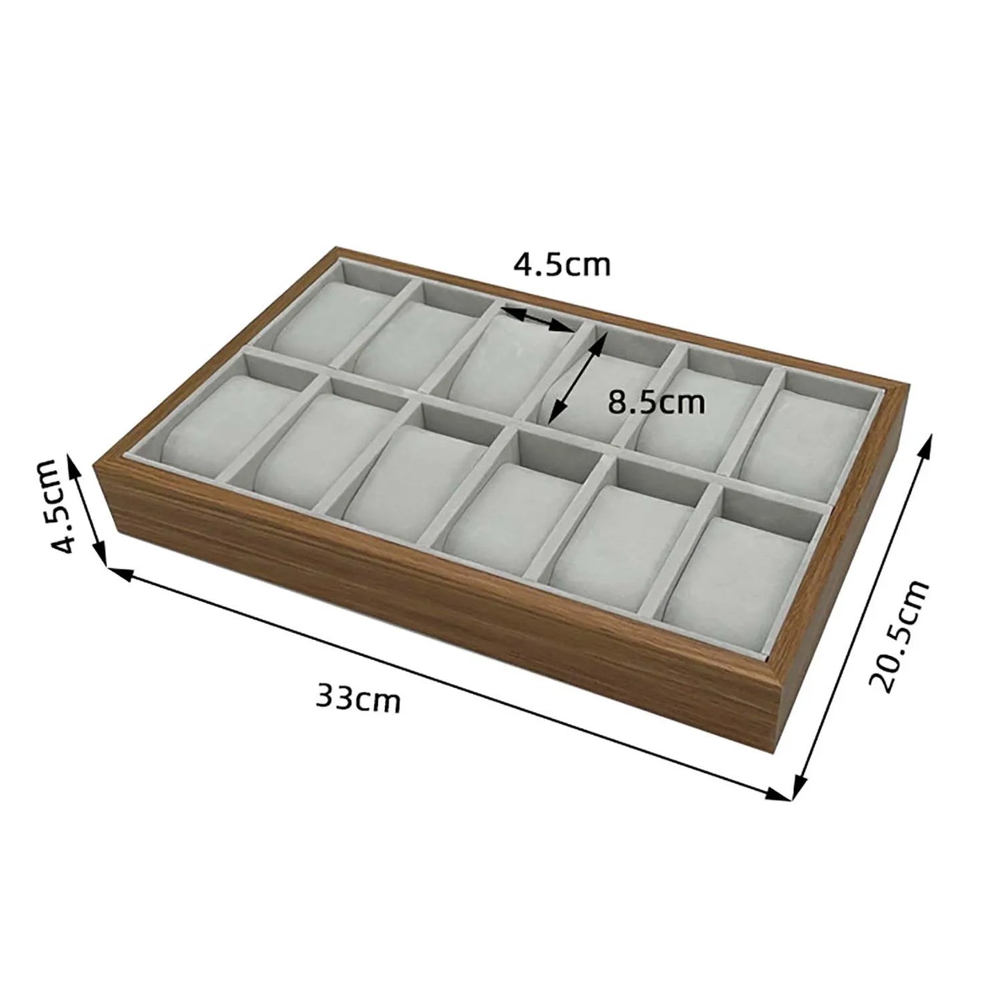 12 Slots Walnut Grain Wood Watch Storage Display Box Wristwatch Organizer Display Tray Watches Holder with Pillows Gift Cases