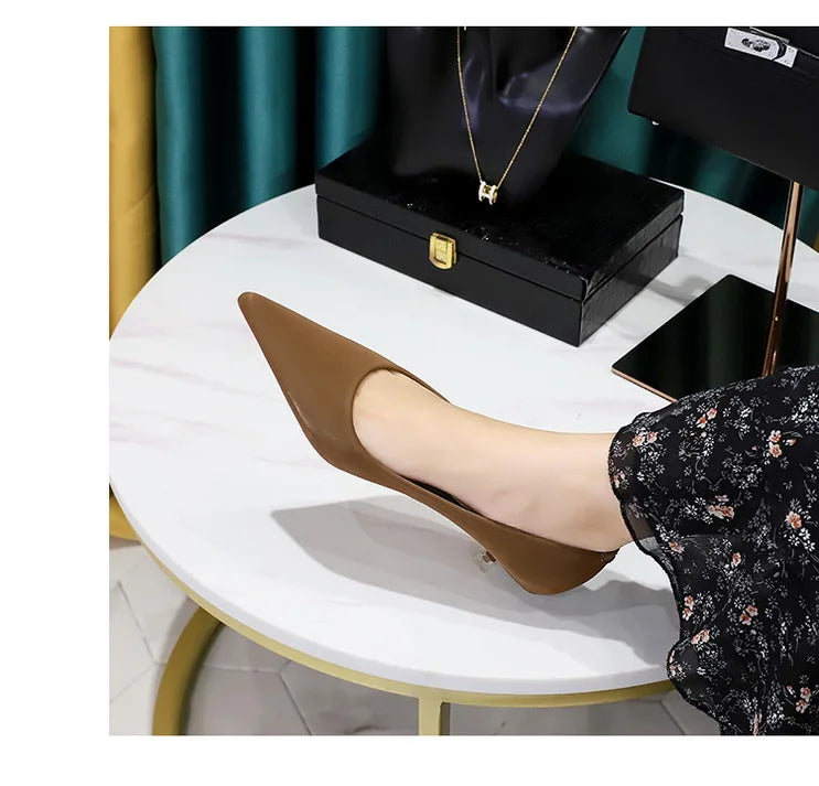 BIGTREE Shoes Women 4.5 Cm Heels Pointed Toe Woman Pumps Fashion Kitten Heels Large Size 34-43 Sexy Mid Heeled Female Shoes 2026