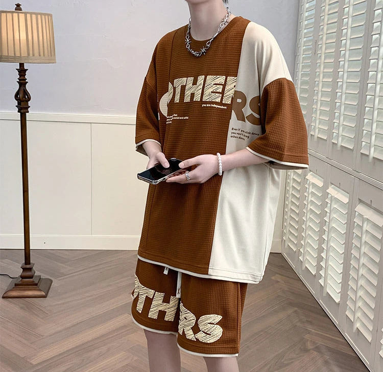 Top Shorts Sets Man Casual Sports Suits 2025 Trend Tracksuit Basic Summer Print T Shirt Original Brands Jogging Men's Clothing O