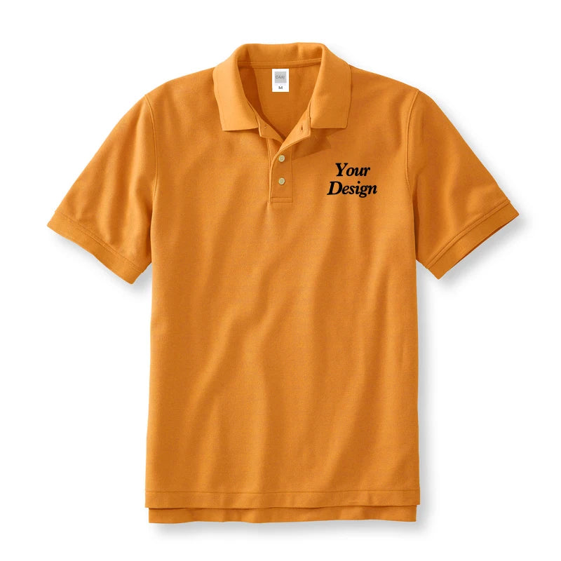 Quality Custom Polo 100% Cotton Print Your Brand Design Logo Company Group Team Slogan Text PoloShirt Work Wear Uniform 230gsm