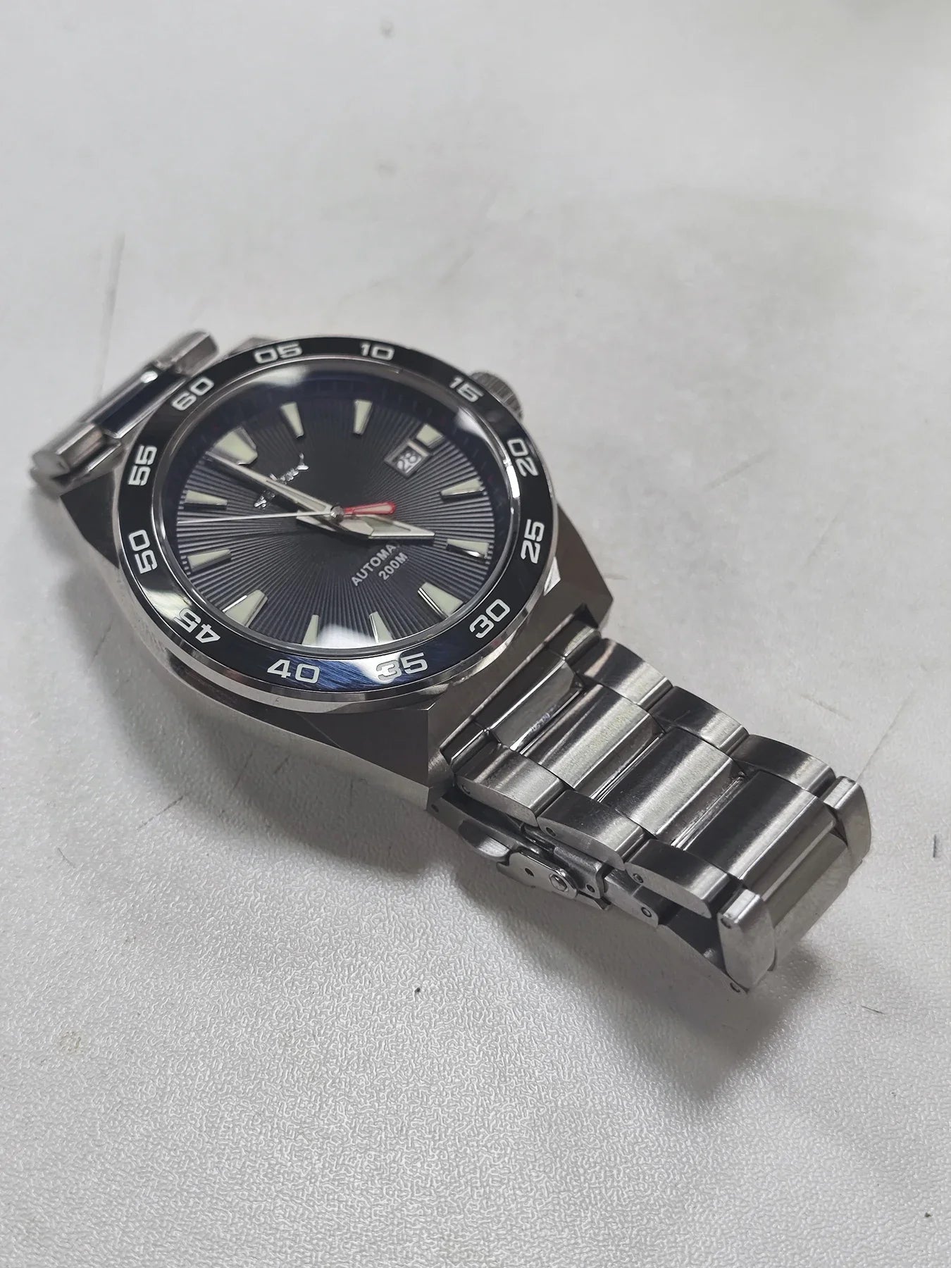Heimdallr Monster Diver Watches NH35 Automatic Mechanical Frost Blue Dial Sapphire Crystal 200m Waterproof Luminous Men Watches