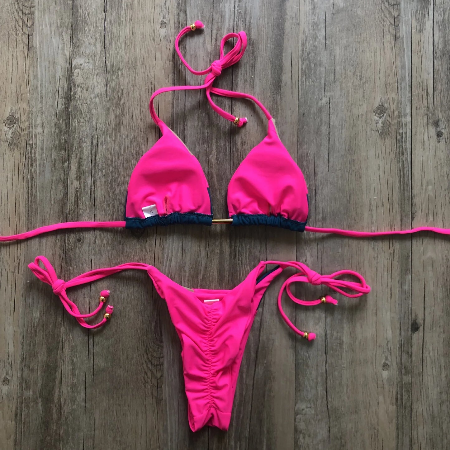 2023 Sexy Bikini Multicolor Swimsuit Women Swimwear Push Up Ribbed Bikini Set Brazilian Bathing Suit Beach Wear Bather Biquini