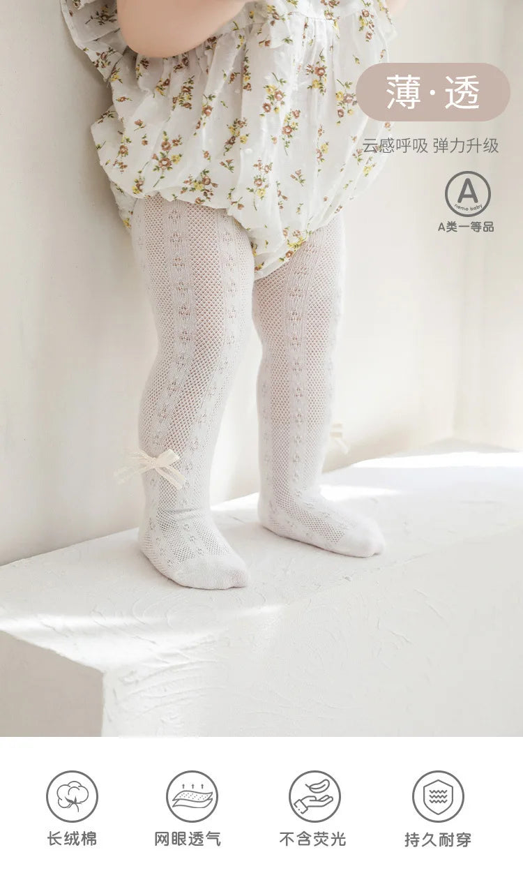 0-8Y Infant Boys Girls Summer Mesh Thin Pantyhose Soft Cotton Toddler Baby Tights Newborn Kids Breathable transparent Stockings