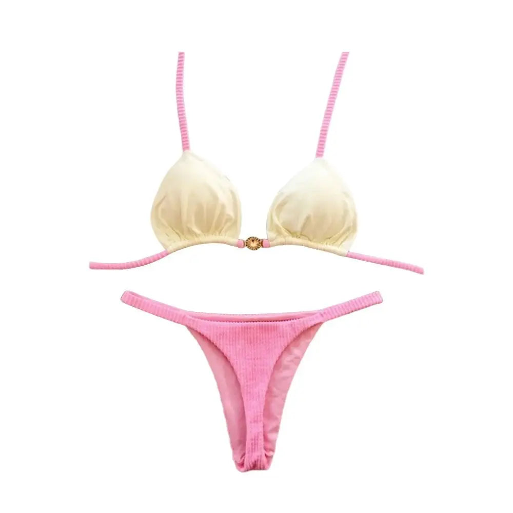 2Pcs/Set Fashion Summer Beach Bikini Push-Up Casual Women Swimsuit Bathing Suit Brazilian Swimwear Beach