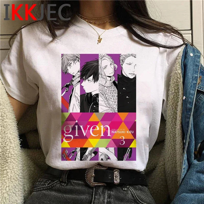 Given T Shirt Anime Sleeve Yaoi Bl Given Given Yaoi Given Anime T-shirt Given Manga Music Mafuyu Tshirt Men Harajuku Tees Male