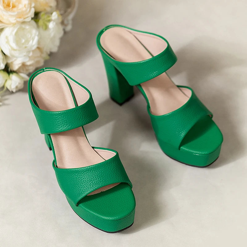 Aphixta Platform Slides 10cm Super High Heels Sandals Summer Woman Shoes Elegant Party Slides Shoes Sexy Outside Heels Size 42