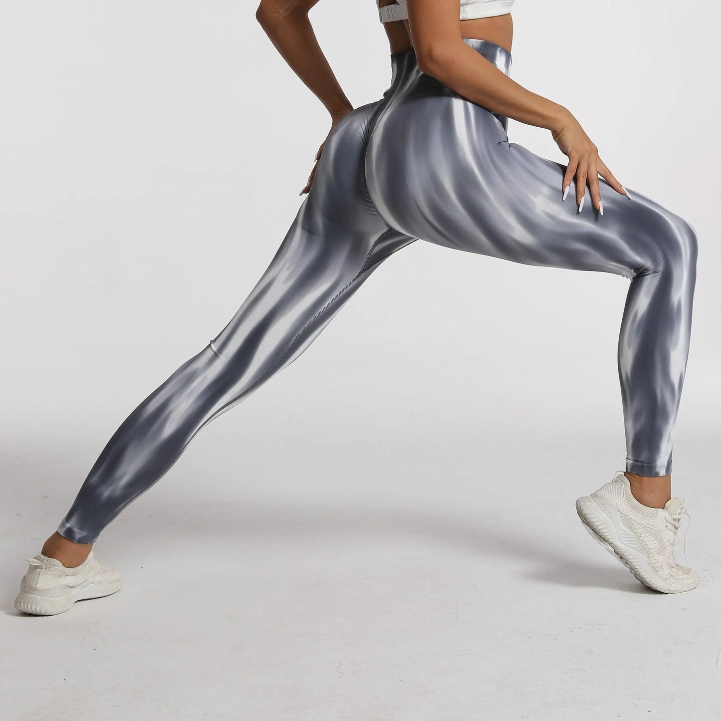 New Tiedye Gym Leggings Seamless Women Push Up Stretch Pants Scrunch Sports High Waist Booty Lifting Workout Yoga Leggins Nylon