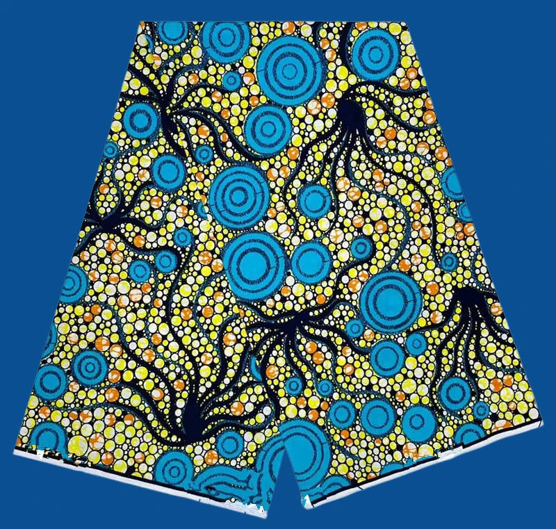 2025 Fashion Veritable African Wax Pagne Wax  100% Cotton Batik Tissu Wax Loincltoh Nigerial Dress 6yards for Sewing YG5-110-1