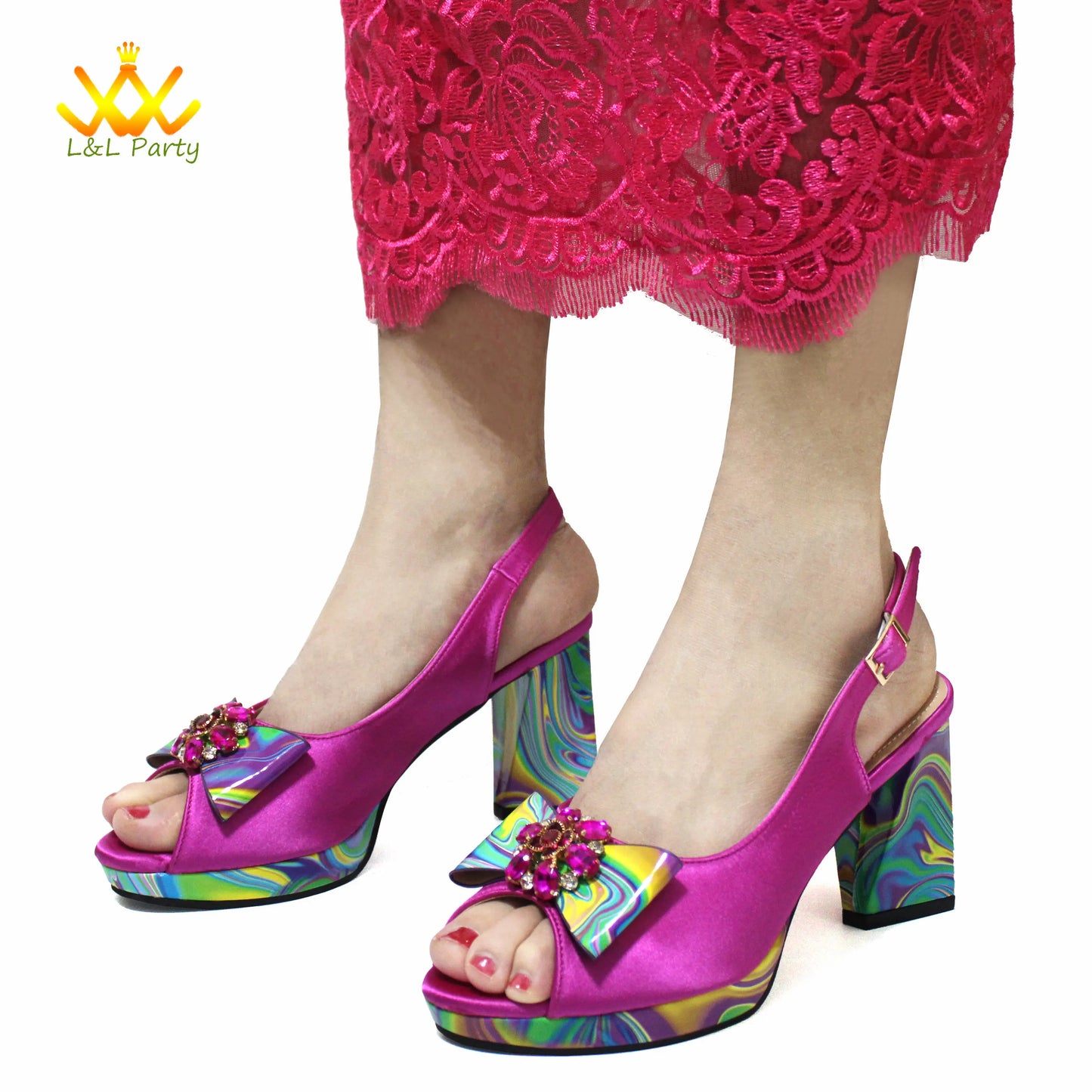 Coffee Color INS Hot Sale New Arrivals 2024 Italian Design Shoes Matching Bag Set Super High Heels Pumps for Garden Party