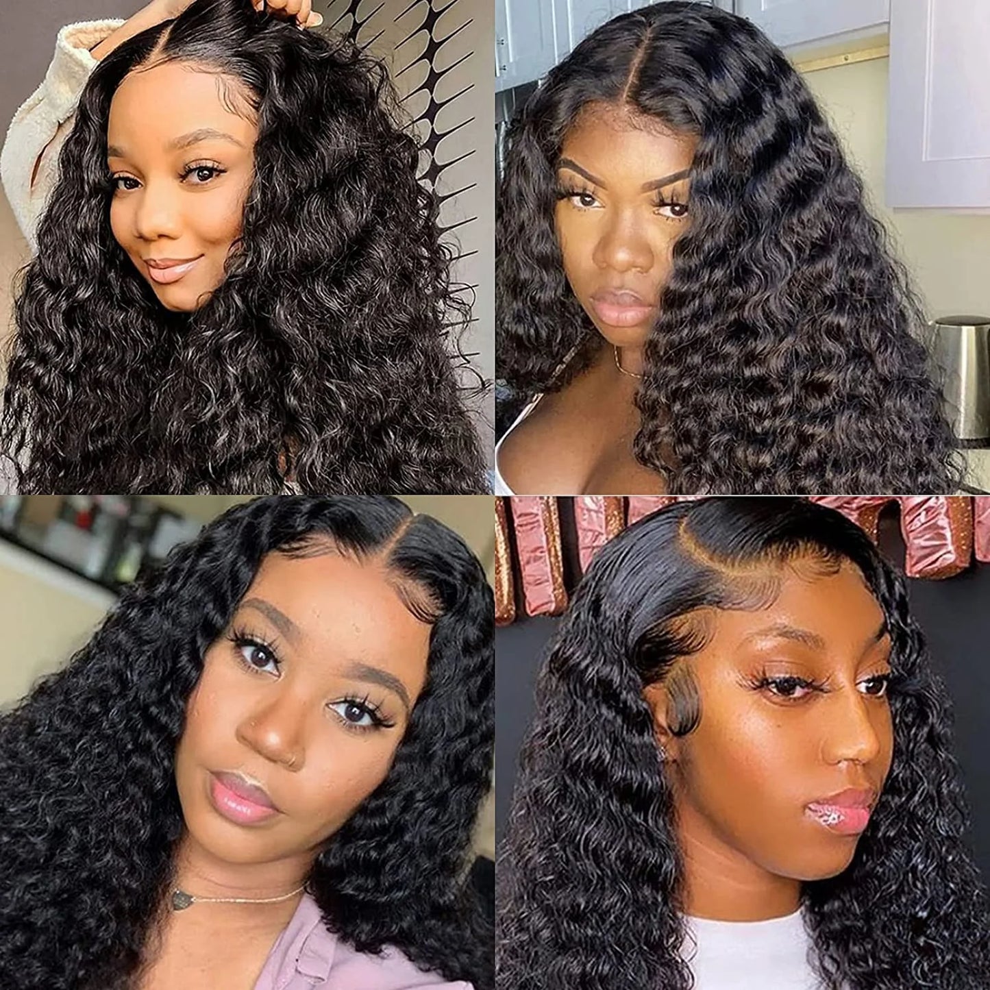 13x6 Brazilian Deep Wave Transparent Lace Front Human Hair Wigs For Women Pre plucked Wig No Glue Precut Lace Wig Isee Remy Hair