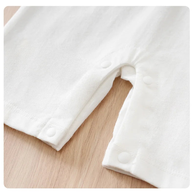Newborn Baby Clothes Middle Eastern traditional ethnic style Islamic cotton Ramadan White summer short sleeved baby jumpsuit