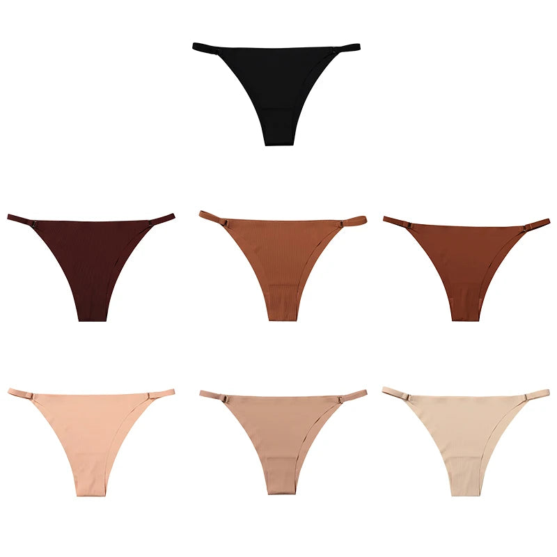 1Pc/2Pcs/4Pcs/7Pcs/Set Hot Sale Women's Panty Thin Belt Sexy Cotton Crotch Briefs Comfortable Breathable Seamless Panties